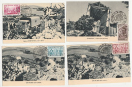 ALGERIE-Carte Maximum- N°319/24  SERIE DE 6 -CPA 1954 SEISME D ORLEANVILLE - EDITION SLONIM- TBE - Maximum Cards