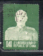 CHINA REPUBLIC CINA TAIWAN FORMOSA 1953 CHIANG KAI-SHEK PRESIDENT 40c USED USATO OBLITERE' - Oblitérés