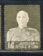CHINA REPUBLIC CINA TAIWAN FORMOSA 1953 CHIANG KAI-SHEK PRESIDENT 1$ USED USATO OBLITERE' - Usados