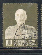 CHINA REPUBLIC CINA TAIWAN FORMOSA 1953 CHIANG KAI-SHEK PRESIDENT 1$ USED USATO OBLITERE' - Usados