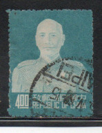 CHINA REPUBLIC CINA TAIWAN FORMOSA 1953 CHIANG KAI-SHEK PRESIDENT 4$ USED USATO OBLITERE' - Oblitérés