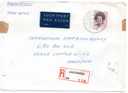 67735 - Niederlande - 1982 - Fl.6,50 Beatrix EF A RLpBf LANDSMEER -> KUALA LUMPUR (Malaysia) - Covers & Documents