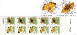 Norge, 1994. 1143/4, Booklet 22, MNH **, Schmetterlinge.  Control Number - Markenheftchen