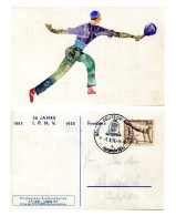 1.8.1936 OLYMPIADE Cartolina Con Figura Creata Da Francobolli Tagliati - BERLIN DEUTSCHLANDHALLE - Lettres & Documents