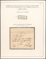 Page De Collection - Précurseur : LAC Datée De Nieuport (1748) + Obl Linéaire NIEUPORT, Cito > Brugge, Port "2" - 1714-1794 (Oesterreichische Niederlande)