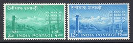 India 1953 Centenary Of Telegraphs Set Of 2, MLH, SG 346/7 (D) - Unused Stamps