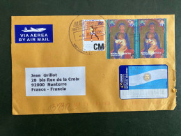 LR Par Avion Pour La FRANCE TP VIERGE ET JESUS 75c X2 + TENNIS 25c X2 + CLTURA TAFI 75c + UP 75c OBL;8 JUNE 2006 - Storia Postale