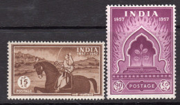 India 1957 Centenary Of Indian Mutiny Set Of 2, Hinged Mint, SG 386/7 (D) - Nuovi