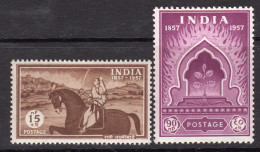 India 1957 Centenary Of Indian Mutiny Set Of 2, Hinged Mint, SG 386/7 (D) - Neufs