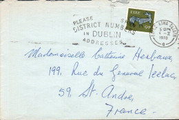 IRLANDE SEUL SUR LETTRE POUR LA FRANCE 1970 - Cartas & Documentos