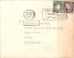 IRLANDE AFFRANCHISSEMENT COMPOSE SUR LETTRE POUR LA FRANCE 1966 - Cartas & Documentos