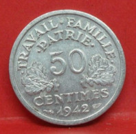 50 Centimes état Français 1942 Lourde - SUP - Pièce Monnaie France - Article N°548 - 50 Centimes