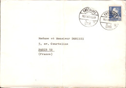 DANEMARK SEUL SUR LETTRE POUR LA FRANCE 1967 - Storia Postale