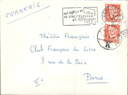 DANEMARK AFFRANCHISSEMENT COMPOSE SUR LETTRE POUR LA FRANCE 1961 - Briefe U. Dokumente