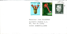 MONACO AFFRANCHISSEMENT COMPOSE SUR LETTRE POUR LA FRANCE 1979 - Covers & Documents