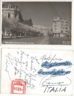 Chile Parque Forestal In Santiago B/w Photo Pcard Sent From Lima Peru From The 50's - Chili