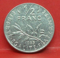 50 Centimes Semeuse 1985 - SUP - Pièce Monnaie France - Article N°597 - 1/2 Franc