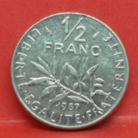 50 Centimes Semeuse 1987 - SUP - Pièce Monnaie France - Article N°601 - 1/2 Franc