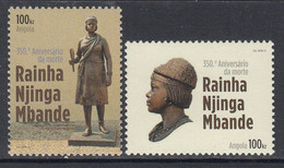 2013 Angola Queen Mbande Independence Fighter Complete Set Of 2 MNH - Angola