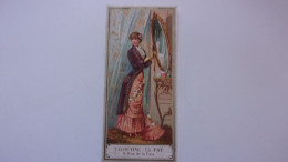 Très Beau Marque-Page.Chromo.Carte Parfumerie Ch. FAY. Femme Art Nouveau.VELOUTINE FAY. MIROIR  ROBE  PARIS - Autres & Non Classés