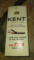 USA Kent Paquet De 4 Cigarettes Vide - Publicité Fly TWA For The Finest In Air Travel - Sonstige & Ohne Zuordnung