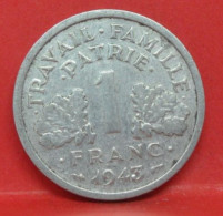 1 Franc état Français 1943 LEGERE - TTB - Pièce Monnaie France - Article N°657 - 1 Franc