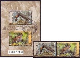 BULGARIA / BULGARIE  - 2019 -  Europa-CEPT - Oiseaux Protégés  - Set + Bl Used - Used Stamps