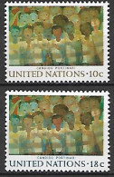 NATIONS - UNIES    -    1974 .  Y&T N° 240 / 241 * .   Fresque De Candido Portinari  /  Peintre Brésilien.. - Neufs