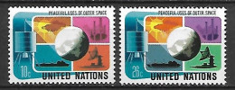 NATIONS - UNIES    -    1975 .  Y&T N° 249 / 250 * .   Satellite, Globe. - Ongebruikt