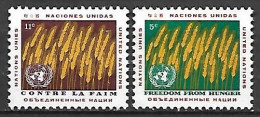 NATIONS - UNIES    -    1963 .  Y&T N° 112 / 113 * .   Campagne Contre La Faim  /  épis De Blé. - Neufs