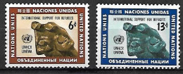 NATIONS - UNIES    -    1971 .  Y&T N° 209 / 210 * .   Réfugiés, Sculpture De Kaare Nygaard. - Unused Stamps