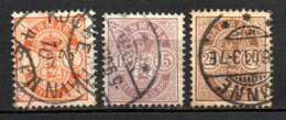 Col33 Danemark Denmark Danmark 1901 N° 38 à 40 Oblitéré Cote : 8,75€ - Usati