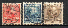 Col33 Danemark Denmark Danmark 1904 N° 43 à 45 Oblitéré Cote : 10,00€ - Oblitérés