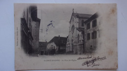 73 SAVOIE  SAINT GENIX D AOSTE LA PLACE DE L EGLISE 1904 - Autres & Non Classés