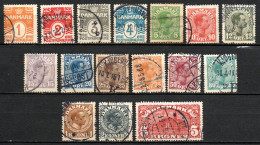 Col33 Danemark Denmark Danmark 1913 N° 69 à 84 Oblitéré Cote : 215,00€ - Used Stamps