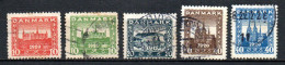 Col33 Danemark Denmark Danmark 1920 N° 122 à 126  Oblitéré Cote : 22,50€ - Usati