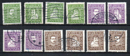 Col33 Danemark Denmark Danmark 1924 N° 153 à 164  Oblitéré Cote : 72,00€ - Used Stamps