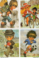 4 CP - Par Michel THOMAS - Les Momes - Football - Dandy - Cyclistes - Routard - - Thomas