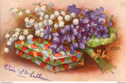 CP. Illustrateur  Hannes Petersen. Un Bouquet De Violettes Avec Muguets - Petersen, Hannes