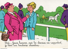 CP. Illustrateur Gougeon.  Humour.   Oui ....jeune Homme , Moi Les Chevaux Me Rapportent - Gougeon