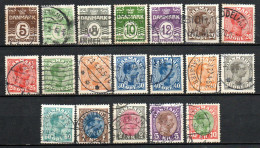 Col33 Danemark Denmark Danmark 1921 N° 132 à 149  Oblitéré Cote : 120,00€ - Gebruikt