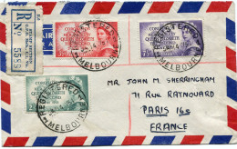 AUSTRALIE LETTRE RECOMMANDEE PAR AVION DEPART MELBOURNE 14 IY 51 POUR LA FRANCE - Storia Postale