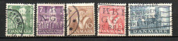 Col33 Danemark Denmark Danmark 1936 N° 241 à 245 Oblitéré Cote : 6,75€ - Usado