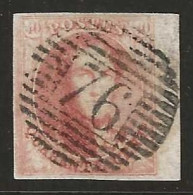 N°8, 40c Carmin P76 Louvain BDF + Certificat LUXE - 1851-1857 Médaillons (6/8)