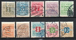 Col33 Danemark Denmark Danmark Journaux News Paper 1907 N° 1 à 10 Oblitéré Cote : 180,00€ - Postpaketten