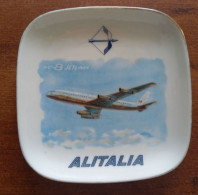 Cendrier POSACENERE Publicité Alitalia - DC-8 JETLINER Ceramica Verbano Vintage - Ashtrays