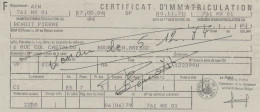 CARTE GRISE - RECIPISSE DE DECLARATION - FISCAL - FISCAUX - VOITURE  SIMCA - Voitures