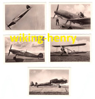 5 Kleinbilder Fotos WW2 - Kampfflugzeug Dornier Messerschmitt Heinkel Focke Wulf - Deutsches Reich - Aviazione