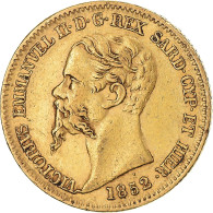 Monnaie, États Italiens, SARDINIA, Vittorio Emanuele II, 20 Lire, 1852, Genoa - Genua