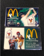 USA UNITED STATES America AT&T Prepaid Telecard Phonecard, McDonald’s LPGA Golf Championship 1996 , Set Of 2 Mint Cards - AT&T